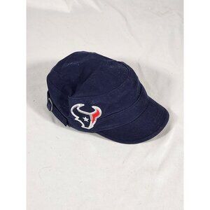 NWT NFL Womens Houston Texas Pageboy Cap Navy Sequin Embroidery Adj. Cotton